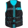 Liquid Force Hinge Women's CGA Vest - Black/Aqua -Liquid Forces Shop Liquid Force 2022 Classic CGA Life Jacket AQUA Front 00509.1633548686